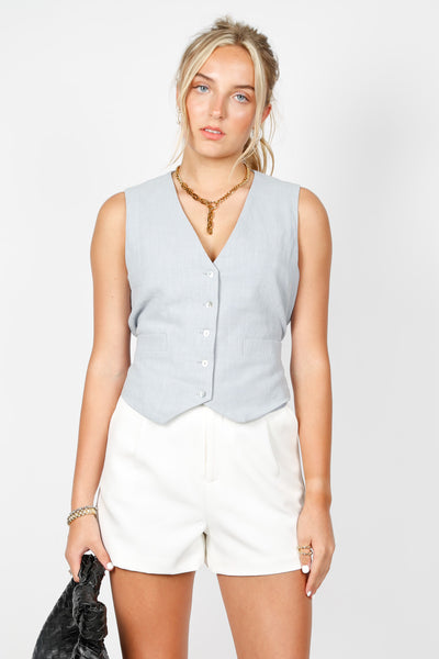 Linen Vest Woman, Linen Waistcoat, Linen Short Vest Top for Women