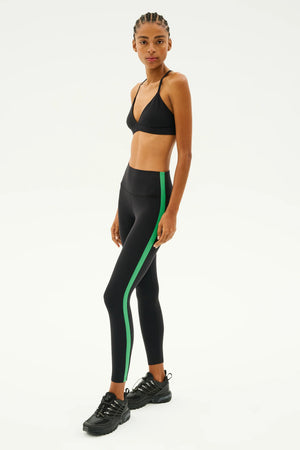 SPLITS59 | Clare High Waist Rigor 7/8 - Black/Grass