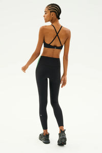 SPLITS59 | Clare High Waist Rigor 7/8 - Black/Grass