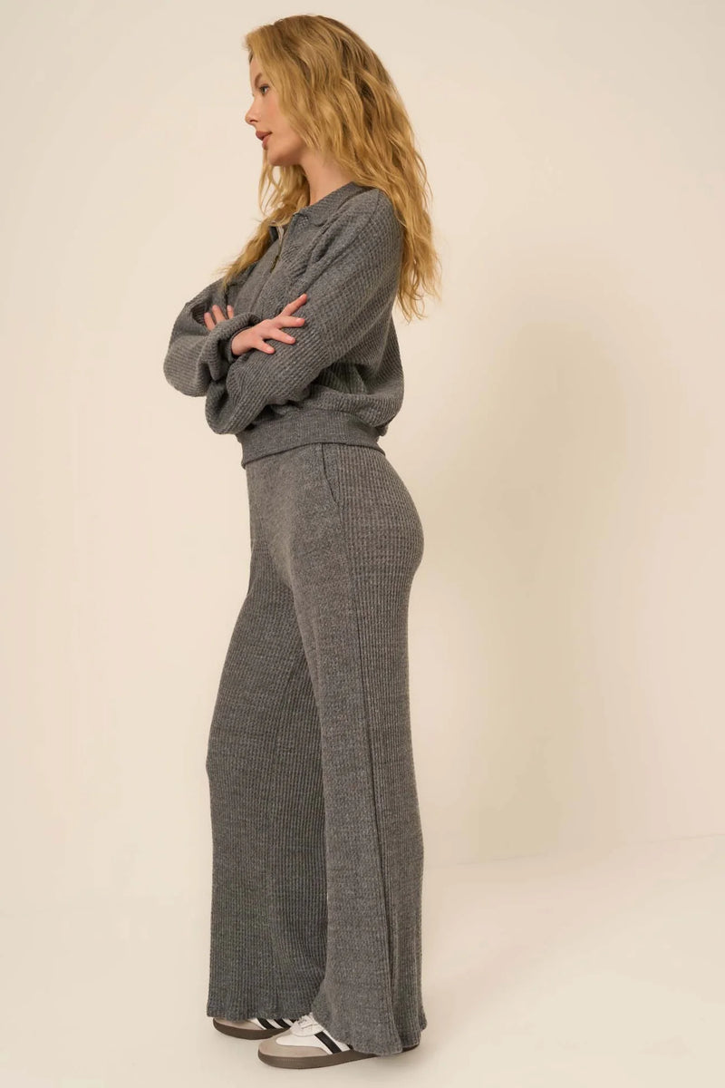 PROJECT SOCIAL T | Sammie Brushed Thermal Pant - Charcoal