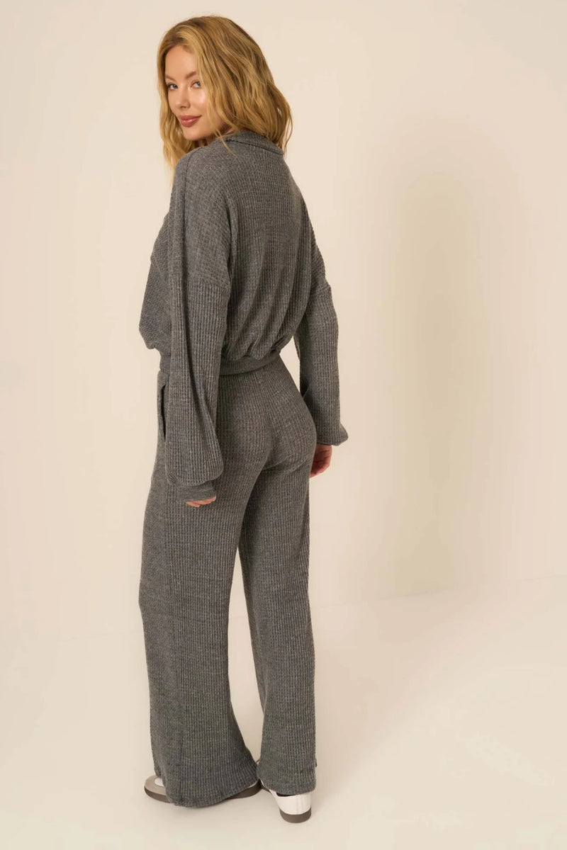 PROJECT SOCIAL T | Sammie Brushed Thermal Pant - Charcoal