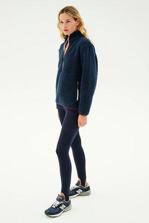 SPLITS59 | Libby Sherpa Half Zip - Indigo/Cherry