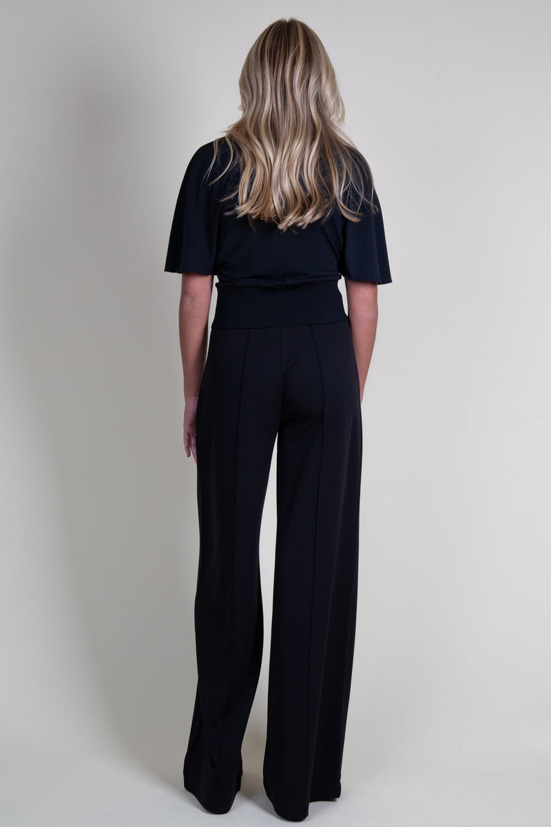 DEREK LAM | Tempest Wide Leg Knit Trouser - Black