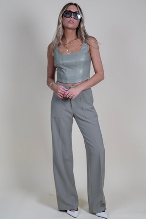 LUCY PARIS | Diana Wide Leg Pant - Sage