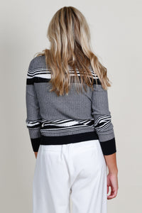 GENERATION LOVE | Beatrix Rib Cardigan - White/Black