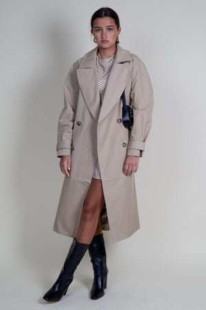 ASTR | Meryll Belted Trench Coat - Khaki