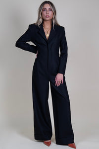 SMYTHE | Rivet Collar Wide Leg Jumpsuit - Black