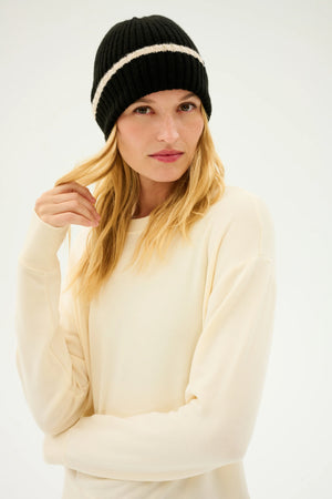 SPLITS59 | Rib Beanie - Black/Creme