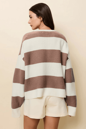 SOLID & STRIPED | The Reva Pullover - Camel Stripe