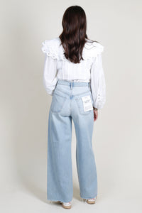 SOFIE THE LABEL | Cotton-Poplin Embroidered Blouse- Off White