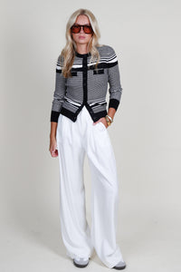 GENERATION LOVE | Beatrix Rib Cardigan - White/Black