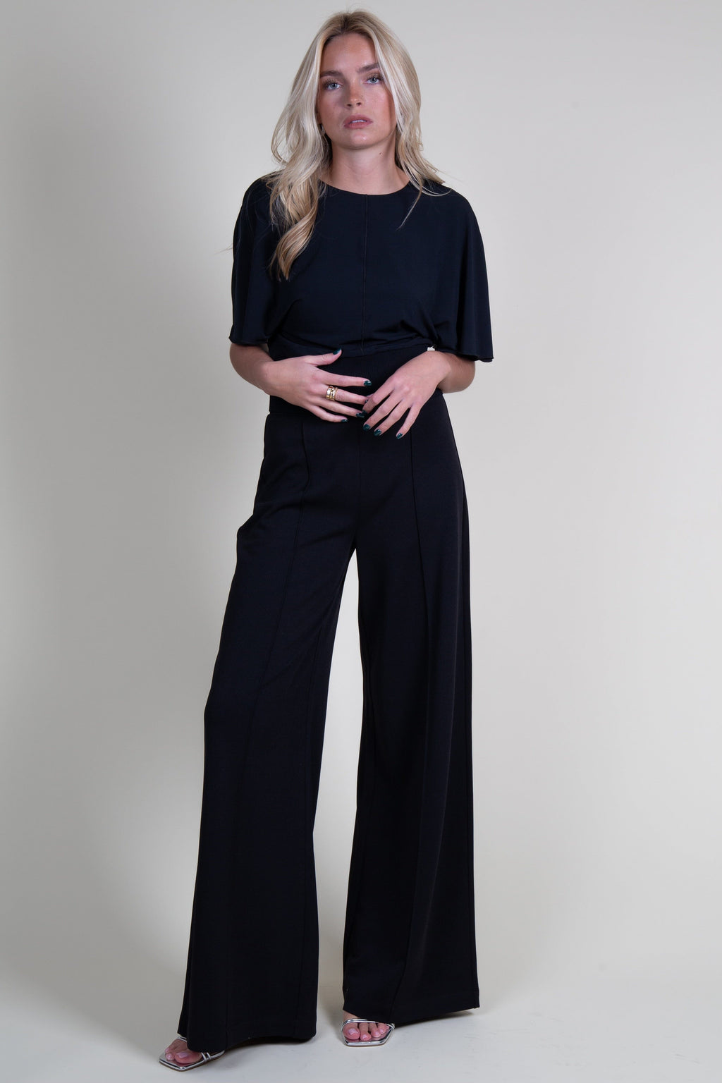 DEREK LAM | Tempest Wide Leg Knit Trouser - Black