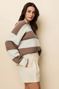 SOLID & STRIPED | The Reva Pullover - Camel Stripe