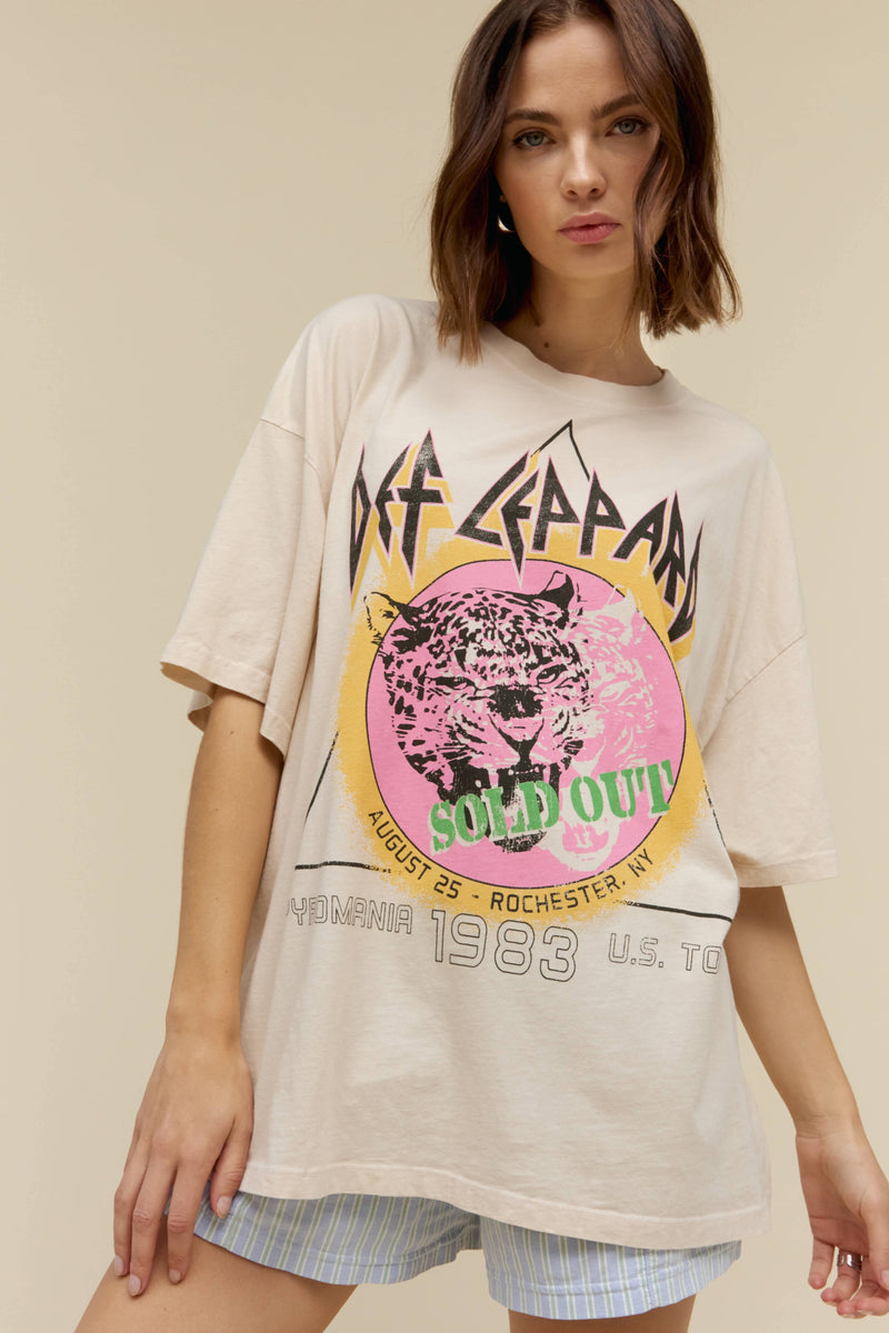 DAYDREAMER | Def Leppard Sold Out 1983 Tee- Dirty White