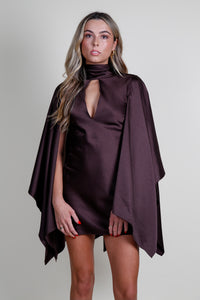 SIGNIFICANT OTHER | Adriana Long Sleeve Mini Dress - Chocolate