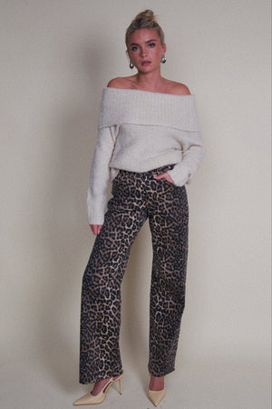 ONLINE ONLY | All That Denim Pants - Leopard