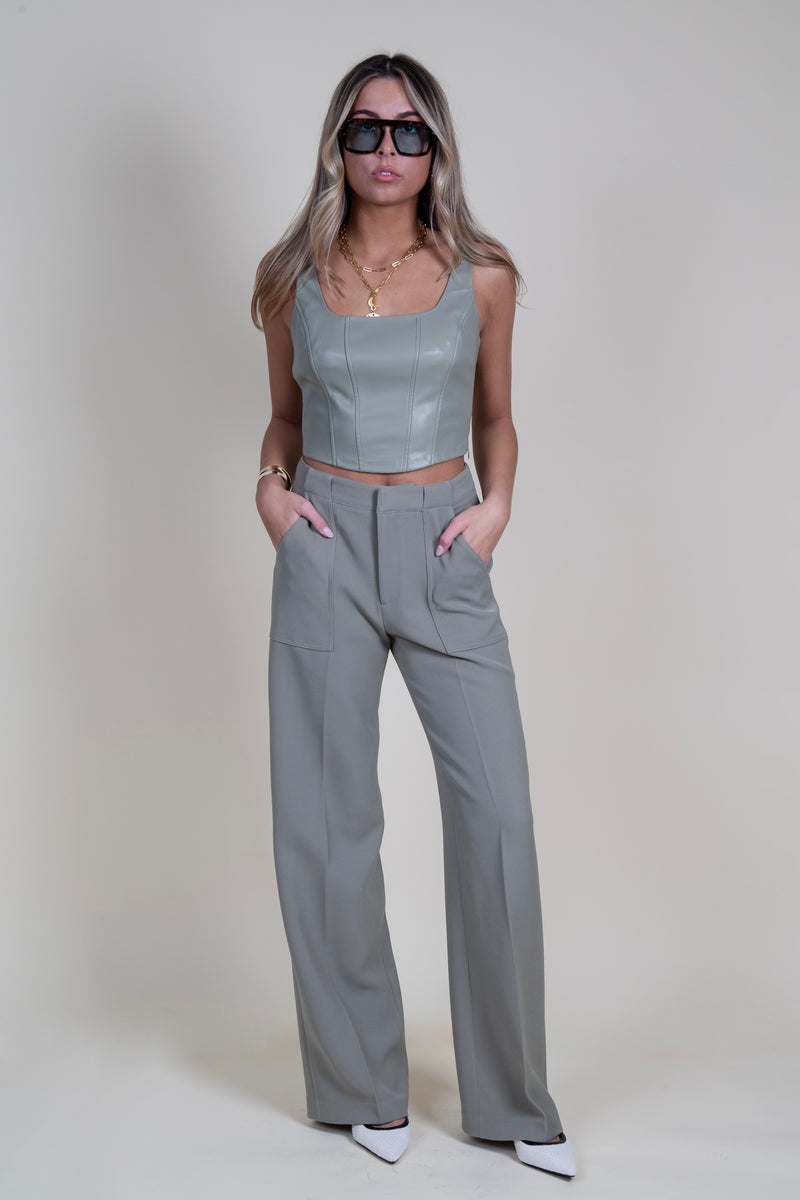 LUCY PARIS | Diana Wide Leg Pant - Sage