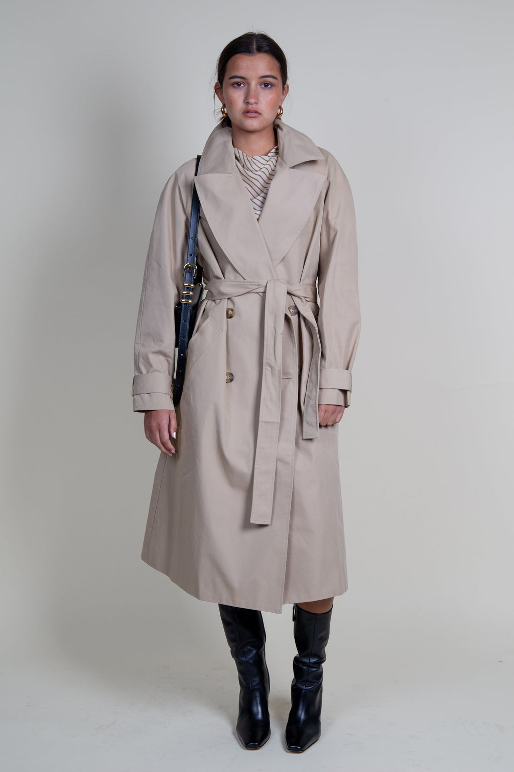 ASTR | Meryll Belted Trench Coat - Khaki