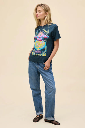 DAYDREAMER | Fleetwood Mac Celestial Bouquet Boyfriend Tee - Vintage Black