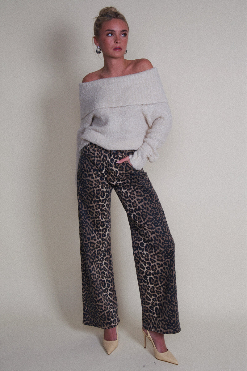 ONLINE ONLY | All That Denim Pants - Leopard