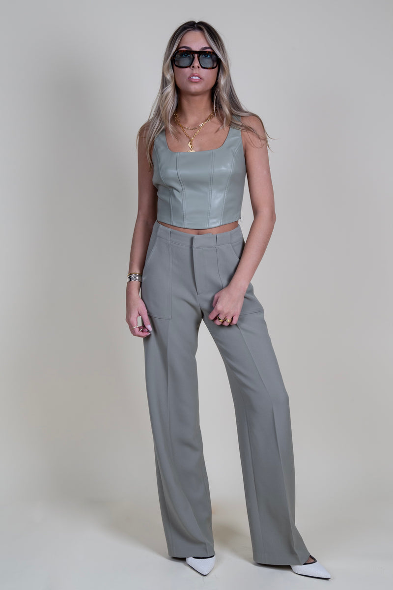 LUCY PARIS | Val Crop Top - Sage