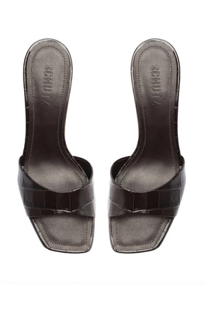 SCHUTZ | Posseni Mules - Dark Brown Croc