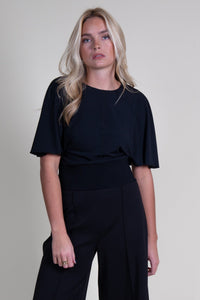 DEREK LAM | Marva Short Sleeve Knit Top - Black