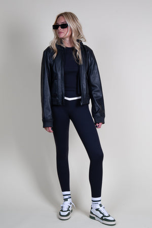 LAMARQUE | Candace Leather Bomber Jacket - Black