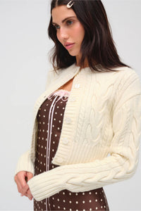 FOR LOVE & LEMONS | Camille Cable Knit Cardigan - Cream