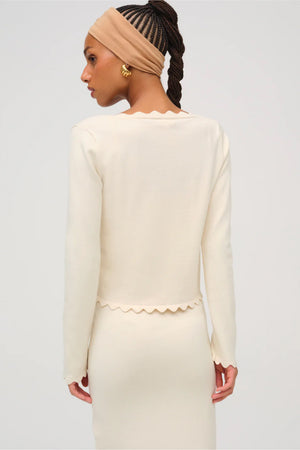 FOR LOVE & LEMONS | Sisi Scallop Knit Cardigan - Cream