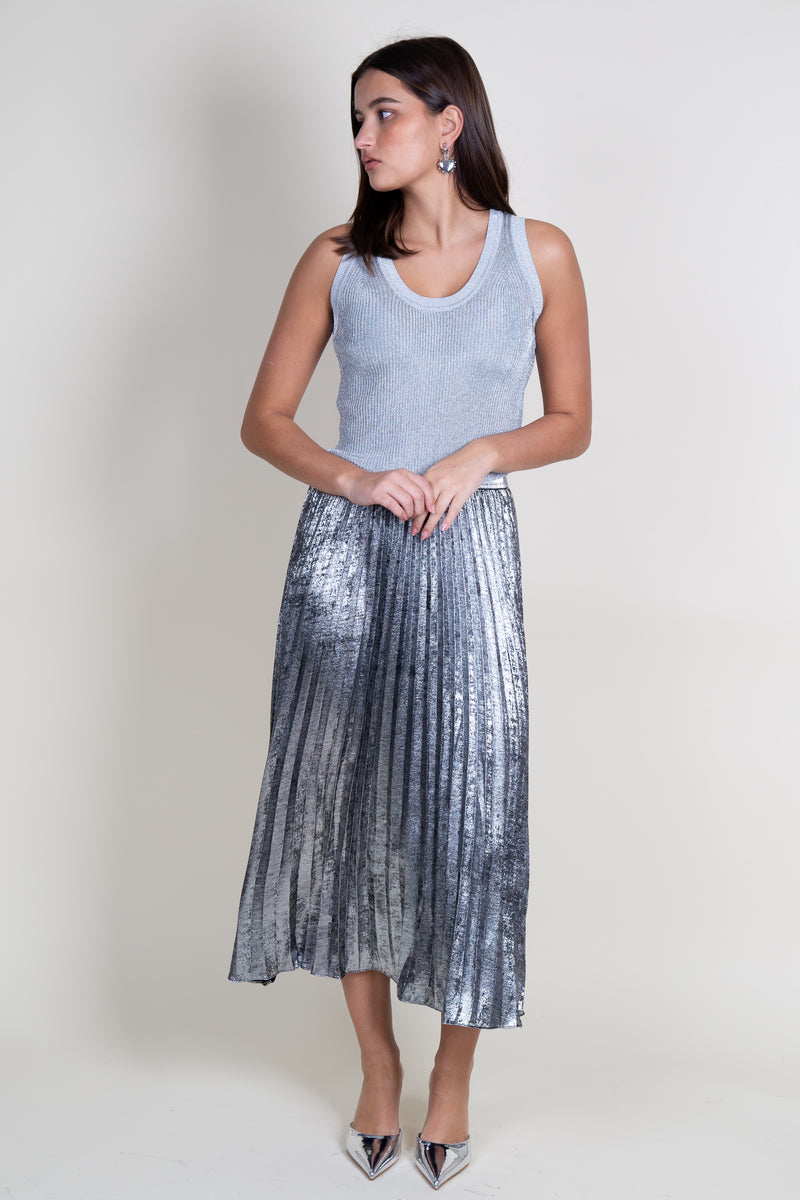 LUCY PARIS | Adeline Pleated Skirt - Charcoal