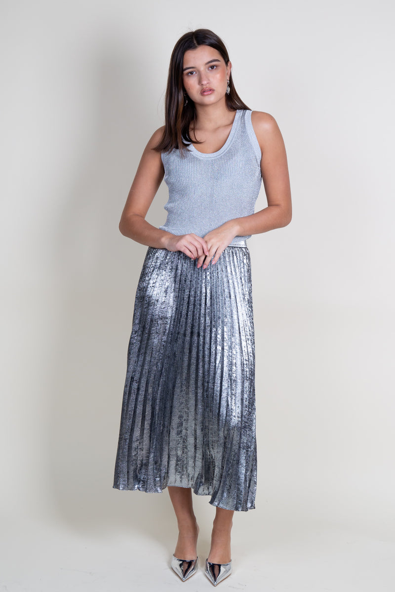 LUCY PARIS | Adeline Pleated Skirt - Charcoal