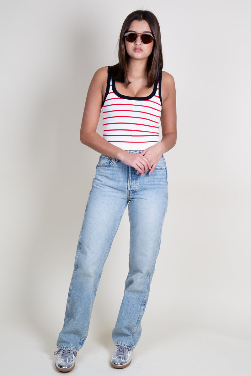 SOLID & STRIPED | The Ness Tank Top - Apple Red/ Brule