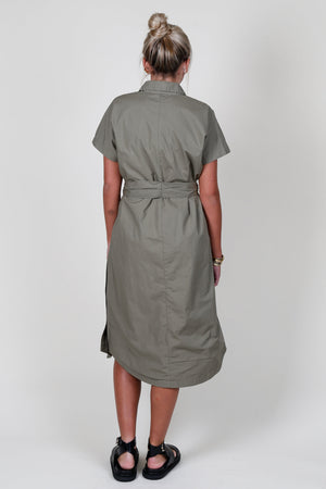 DEREK LAM | Mikayla Belted Shirt Dress - Olive