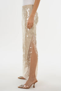 LAMARQUE | Clara Sequin Midi Skirt - Clear