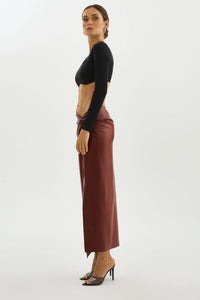 LAMARQUE | Eileen Faux Leather Maxi Skirt - Syrah