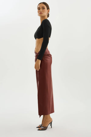 LAMARQUE | Eileen Faux Leather Maxi Skirt - Syrah