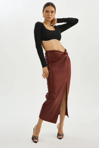 LAMARQUE | Eileen Faux Leather Maxi Skirt - Syrah