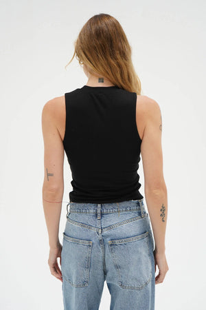 LNA | Double Layer Ribbed Tank - Black