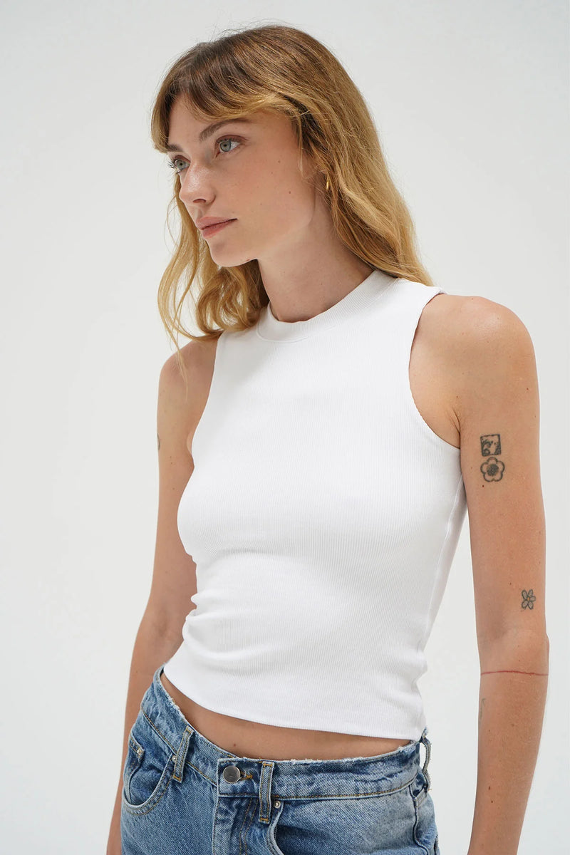 LNA | Double Layer Ribbed Tank - White