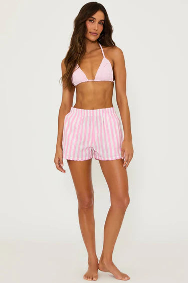 BEACH RIOT | Tia Short - Prism Pink Stripe