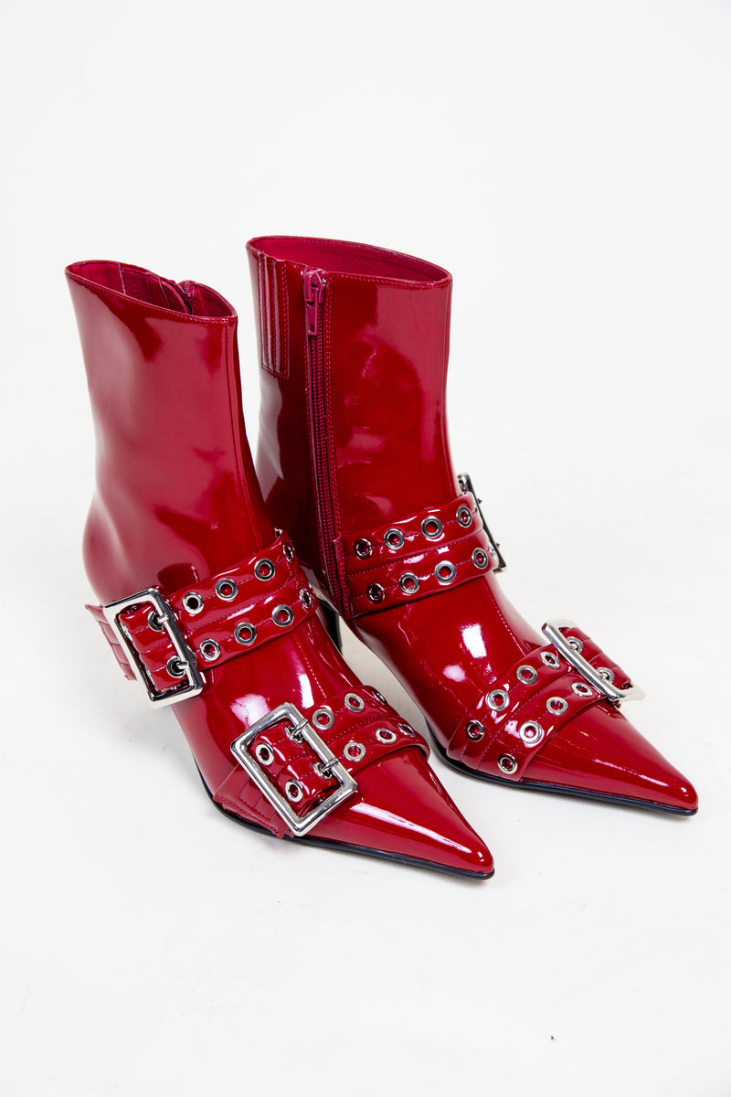 JEFFREY CAMPBELL | Up 2 Date Ankle Boot - Red Patent