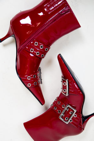 JEFFREY CAMPBELL | Up 2 Date Ankle Boot - Red Patent