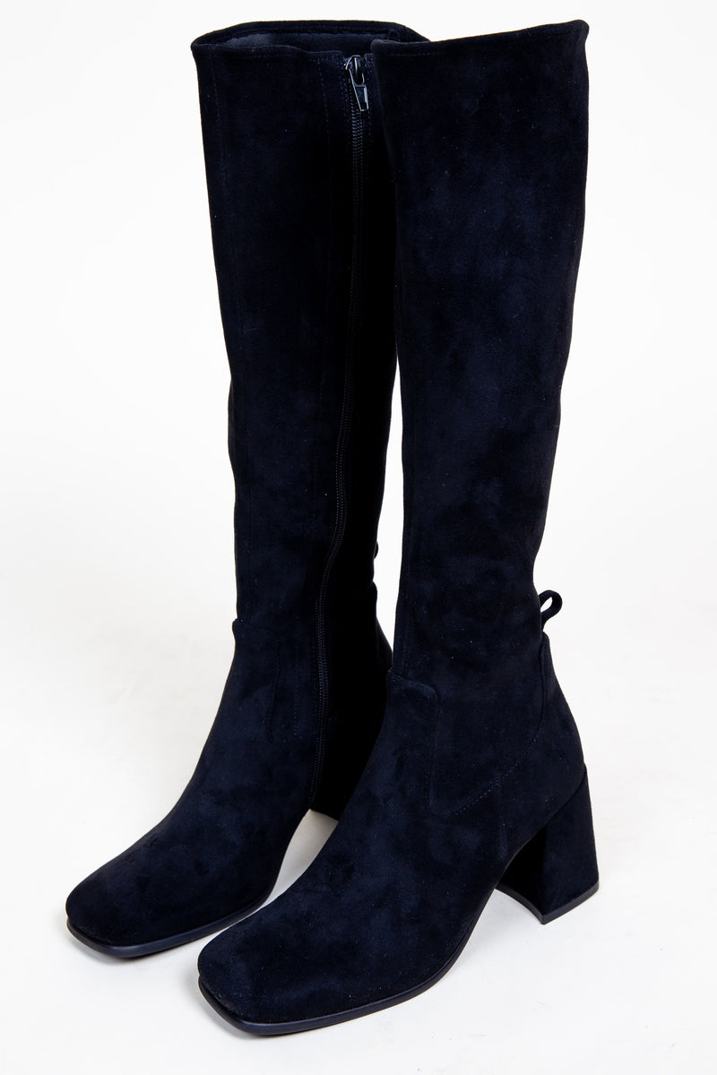 JEFFREY CAMPBELL | Hot Lava Knee Boots - Black Suede