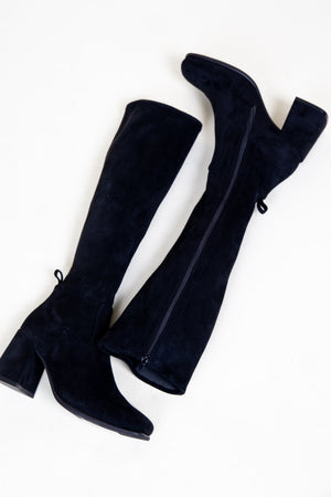 JEFFREY CAMPBELL | Hot Lava Knee Boots - Black Suede