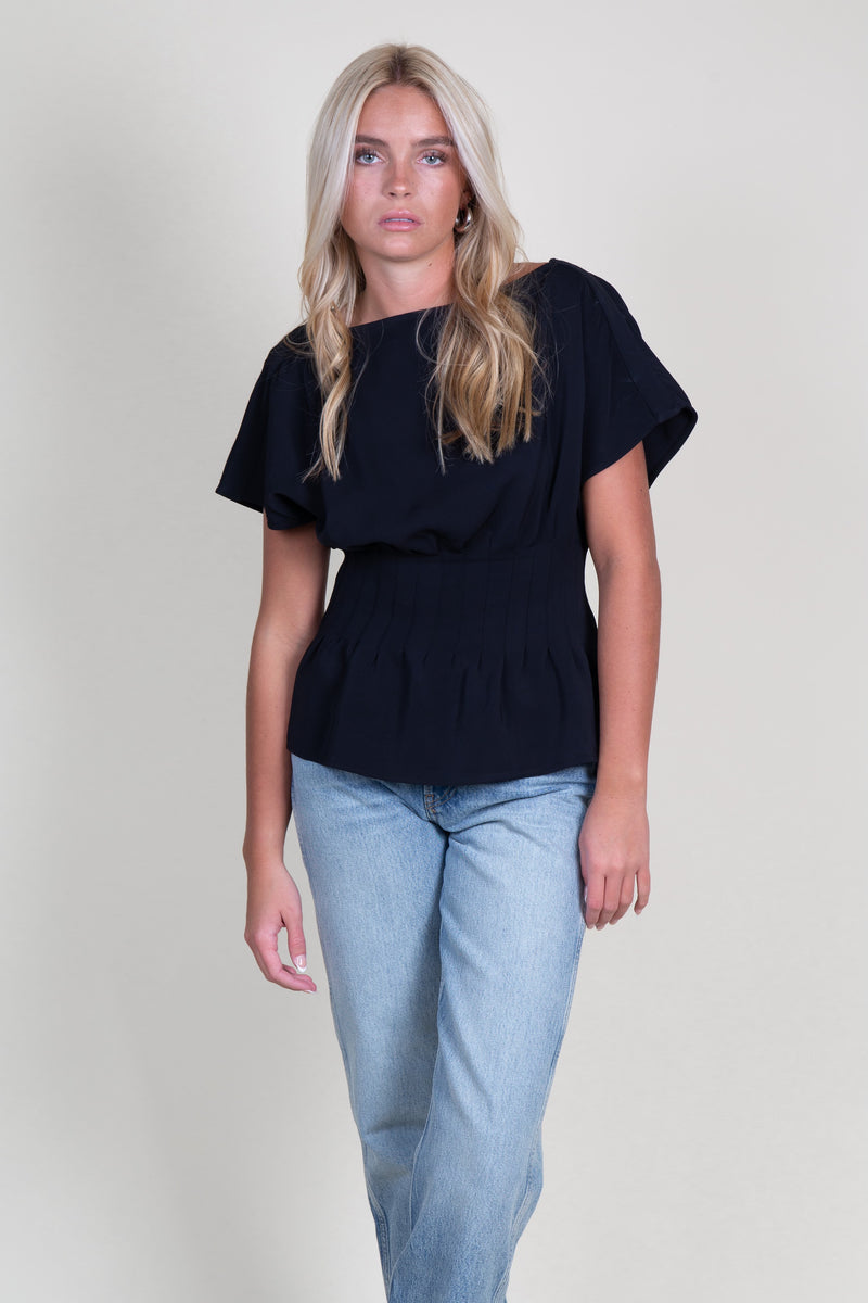 SOLID & STRIPED | The Greer Blouse - Noir