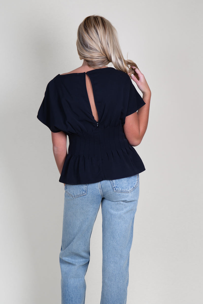 SOLID & STRIPED | The Greer Blouse - Noir