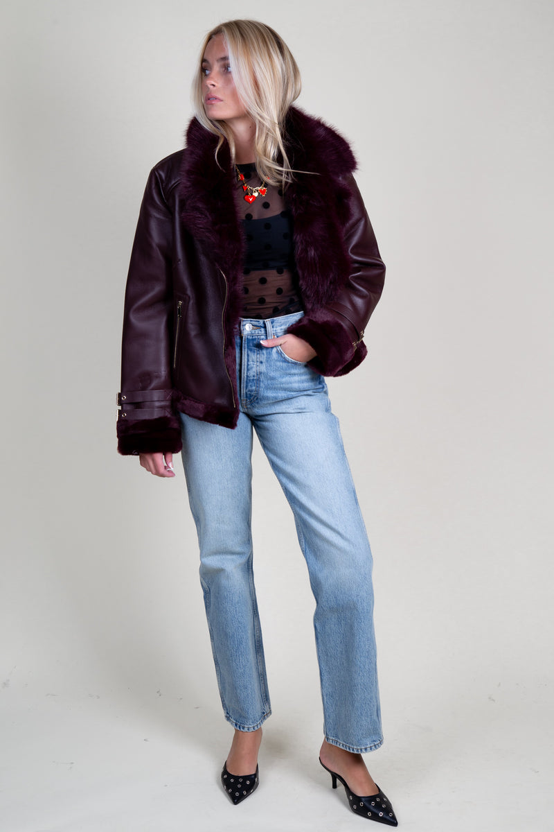 GENERATION LOVE | Dion Moto Jacket - Malbec