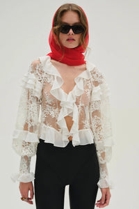 FOR LOVE & LEMONS | Holiday Lace Blouse - White