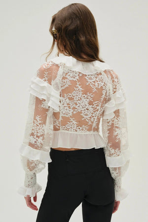 FOR LOVE & LEMONS | Holiday Lace Blouse - White